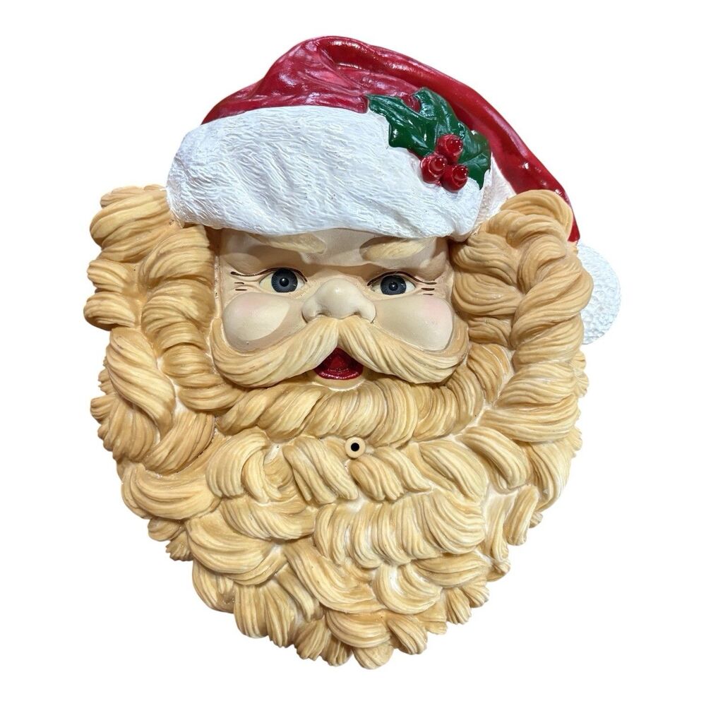 Vintage Telco Talking Santa Claus Face Musical Motion Activated Christmas Decor